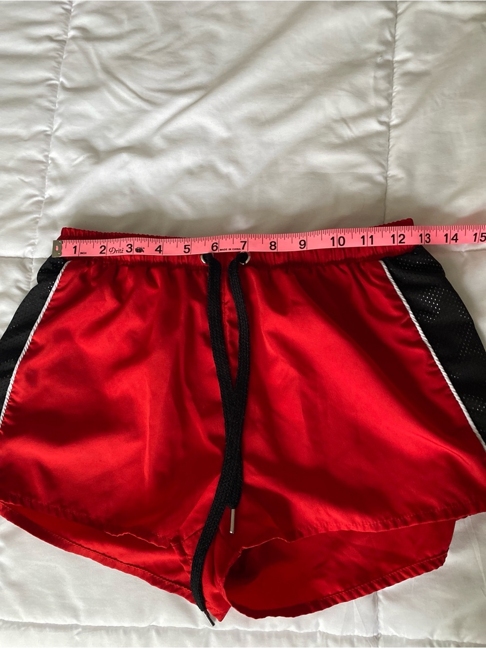 Angel Kiss Red Athletic Shorts with Black Trim